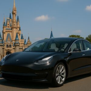 Tesla Model 3  Preto com Bancos Brancos – Inovação e Elegância Elétrica